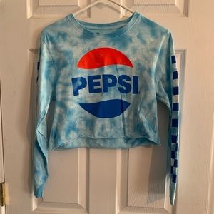 Pepsi Long Sleeve Crop Top